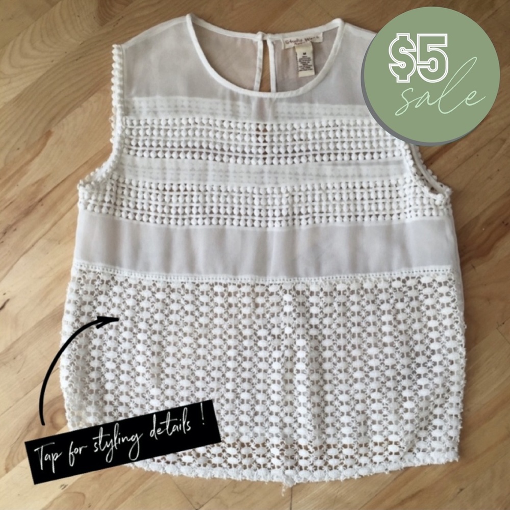 Crochet & Chiffon Sleeveless Top